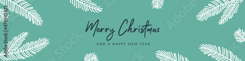 Merry Christmas and a Happy New Year Panorama Banner Xmas Modern Vector Illustration