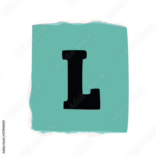 ransom note with letter L