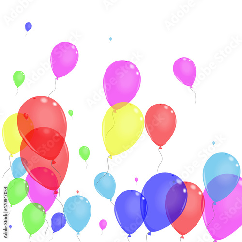 Green Helium Background White Vector. Baloon Birthday Set. Bright Party. Colorful Flying. Balloon Shiny Background.