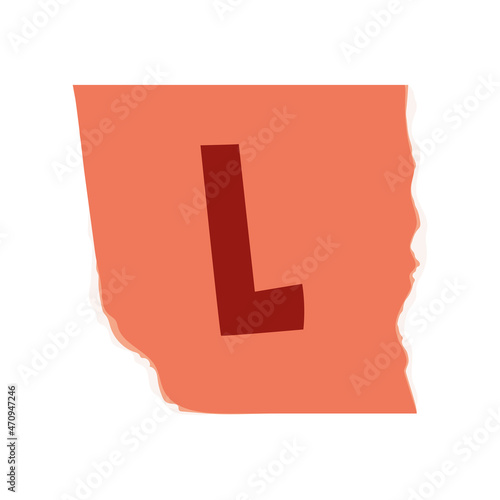 ransom paper with letter L