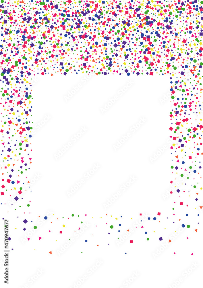 Yellow Explosion Circle Decoration. Banner Confetti Illustration. Blue Dot Background. Stardust Star Background. Purple Prize Square.