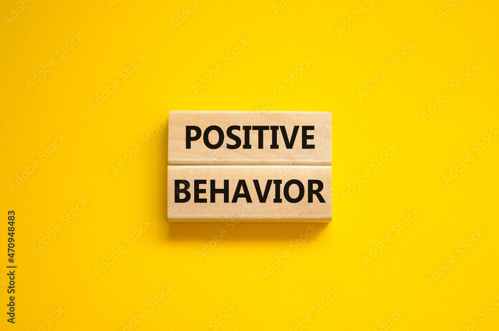 Positive behavior support symbol. Concept words Positive behavior on wooden blocks on a beautiful yellow background. Business, psychological and Positive behavior support concept. Copy space. Positive behavior support symbol. Concept words Positive behavior on wooden blocks on a beautiful yellow background. Business, psychological and Positive behavior support concept. Copy space.