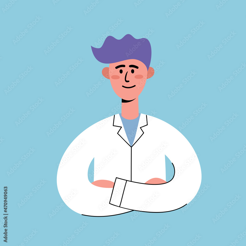 Vector illustration of family european male doctor Vector illustration of family european male doctor