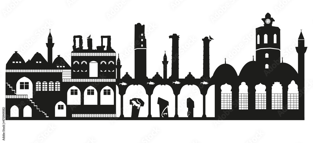 Sanliurfa City Silhouette Sanliurfa City Silhouette