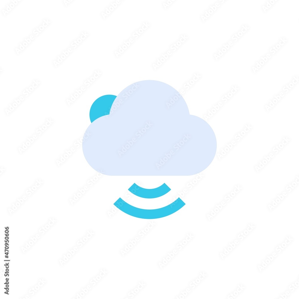cloud networking wireless signal icon flat style graphic design vector cloud networking wireless signal icon flat style graphic design vector