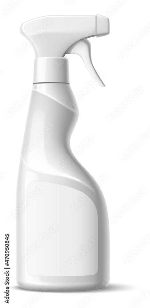 Spray bottle mockup. Blank cleaner container. Realistic detergent with empty label Spray bottle mockup. Blank cleaner container. Realistic detergent with empty label