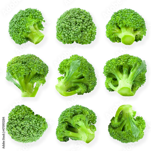 Seamless pattern with broccoli. Vegetables abstract background. Broccoli on the white background. 
