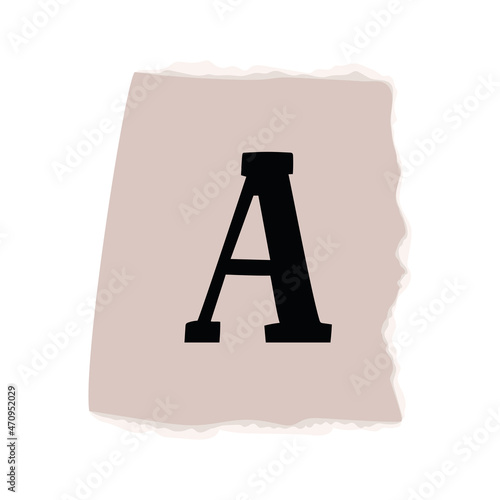 ransom note with letter A
