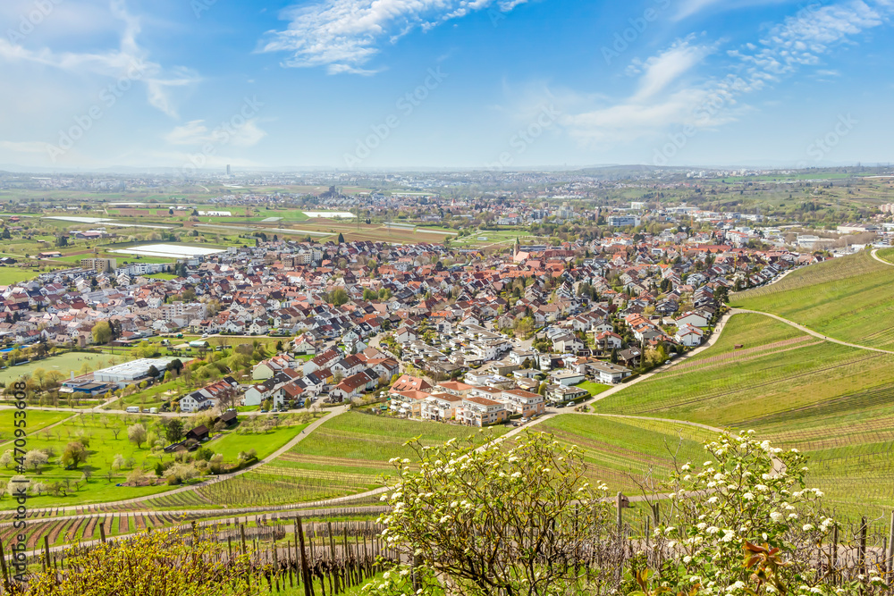 Aussicht auf Beutelsbach und Weinstadt im Remstal vom Remstalkino