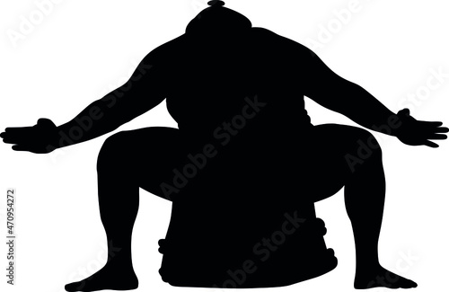 Strong japanese sumo fighter, sumo wrestler. A sumō fighter is known as a sumōtori or rikishi. silhouette
