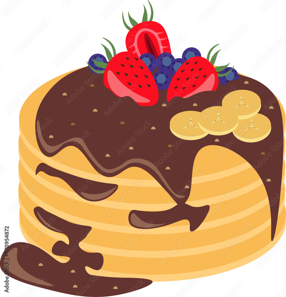 Chocolate cake with strawberries Chocolate cake with strawberries