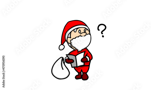 クリスマスイラスト サンタクロース 迷ったサンタクロース　Christmas　X'mas holiday newyear
