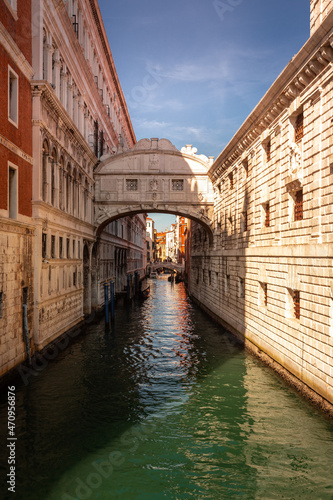 World famous water channels of Venezia, Veneto, Italy.