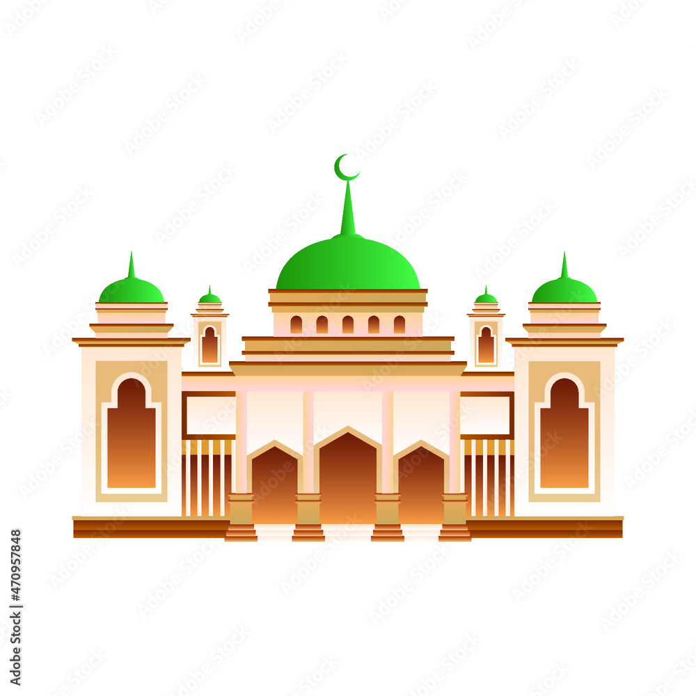 MOSQUE GRADIENT COLOR WITH WHITE BACKGROUND