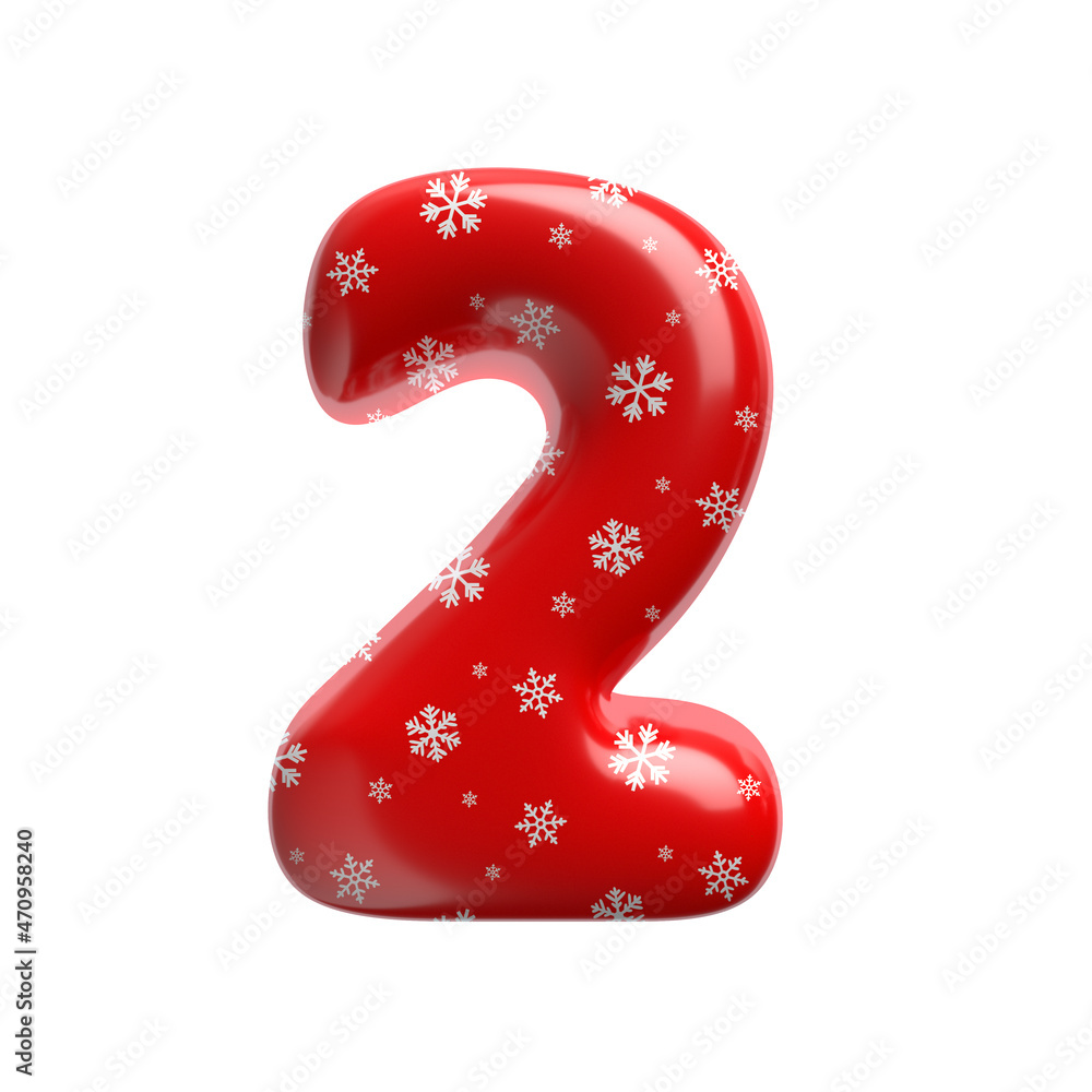 Snowflake number 2 - 3d christmas digit - Suitable for Christmas, Santa claus or Winter related subjects Snowflake number 2 - 3d christmas digit - Suitable for Christmas, Santa claus or Winter related subjects