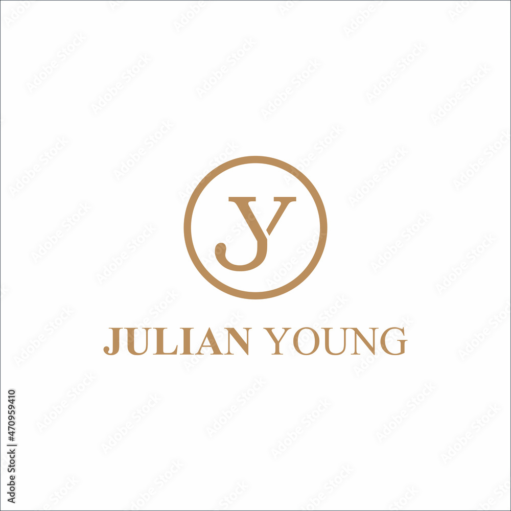 Letter JY YJ in circle logo icon design element template Letter JY YJ in circle logo icon design element template