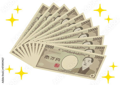 Old 10000 Yen Banknote Illustration