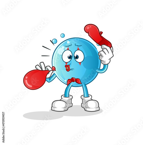 bubble pantomime blowing balloon. cartoon mascot vector