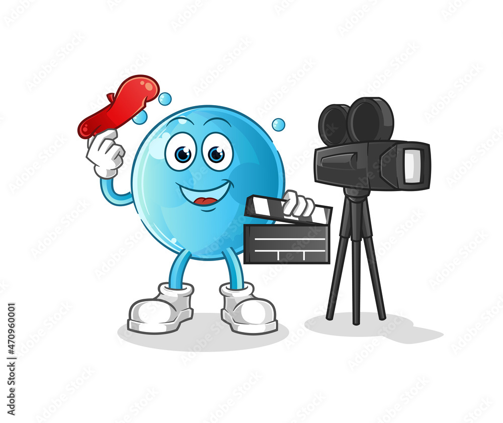 Fototapeta premium bubble director mascot. cartoon vector