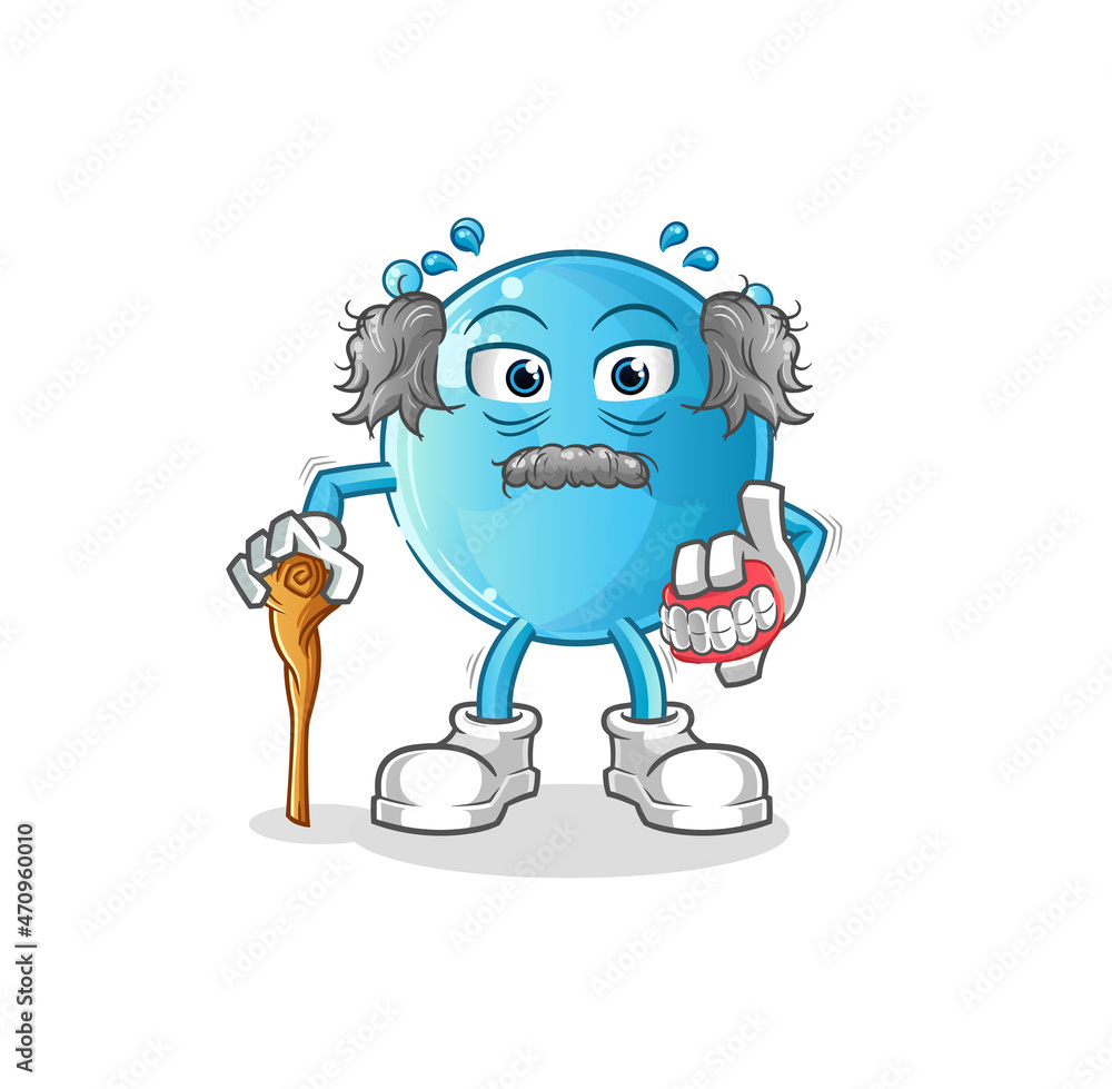bubble white haired old man. character vector bubble white haired old man. character vector