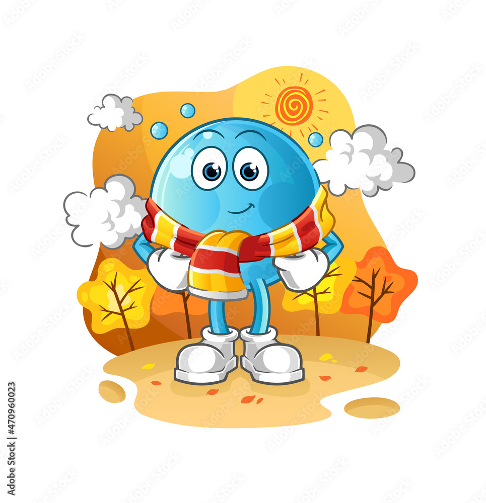 bubble in the autumn. cartoon mascot vector bubble in the autumn. cartoon mascot vector