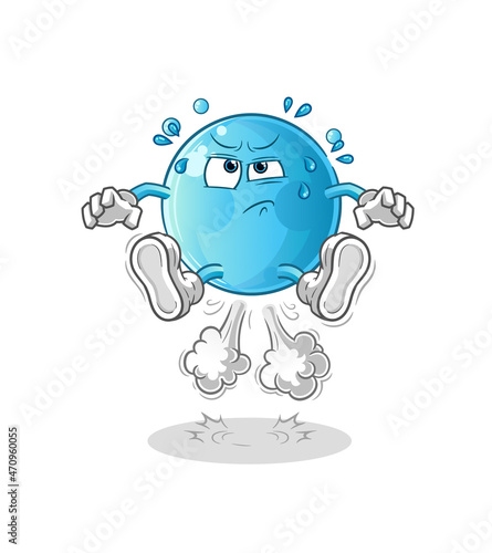 bubble fart jumping illustration. character vector