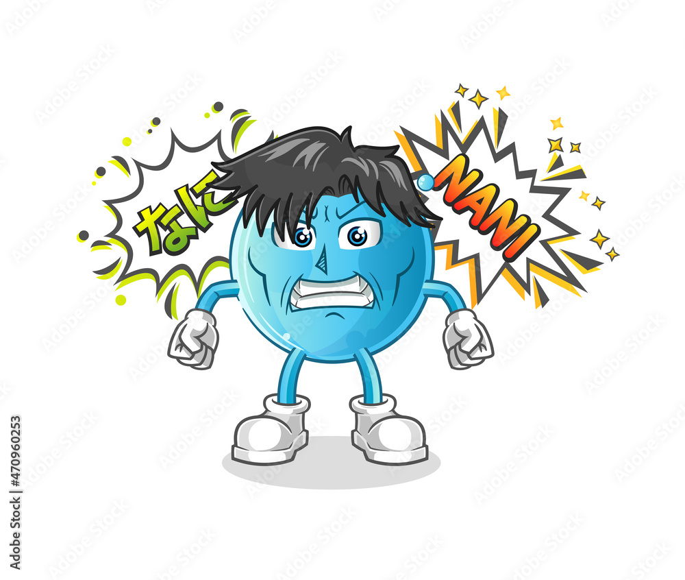 bubble anime angry vector. cartoon character bubble anime angry vector. cartoon character
