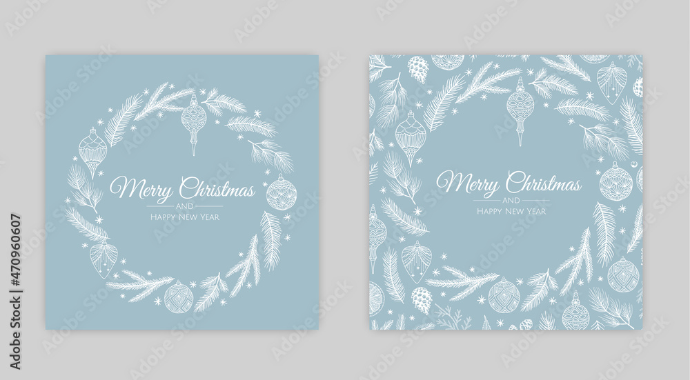 Vector Christmas Cards Set. Holiday Party Card Templates Design Vector Christmas Cards Set. Holiday Party Card Templates Design
