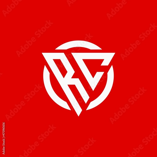 RC Initial letter triangle simple modern logo concept