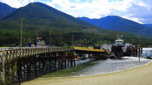 Ferry terminal on Kootenay Lake in Balfour, British Columbia, Canada. photo