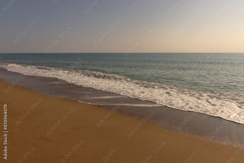 beautiful sandy beach and sea waves beautiful sandy beach and sea waves