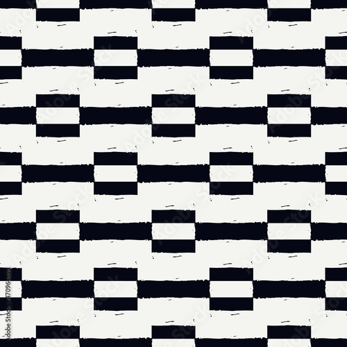 Ethnic motif handdrawn print. Paint brush strokes geometric seamless pattern. Freehand indigenous style background. Folk, tribal ornament. Artistic hand drawn geo design