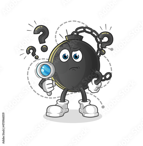 prison ball searching illustration. character vector
