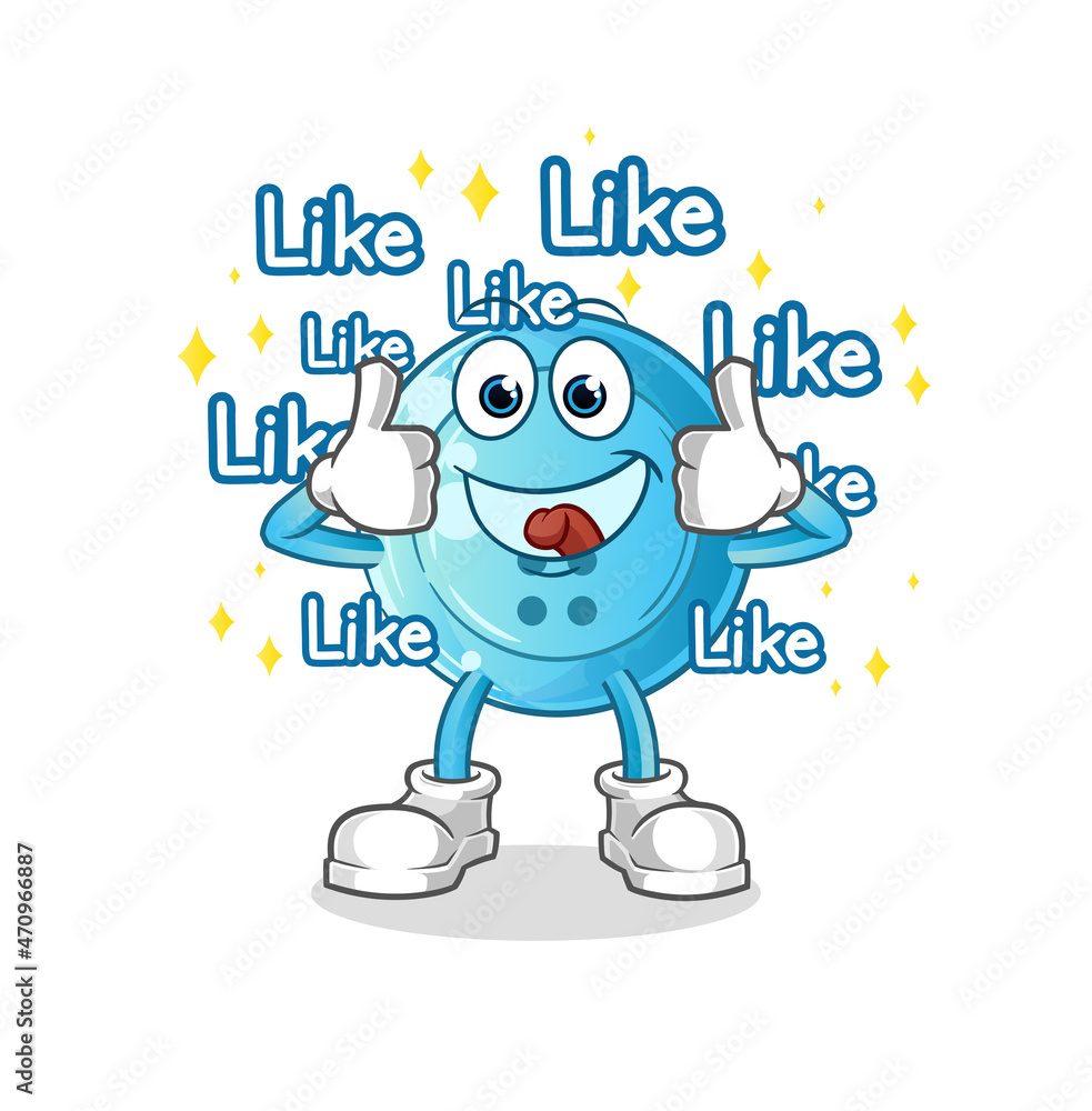 shirt button give lots of likes. cartoon vector shirt button give lots of likes. cartoon vector