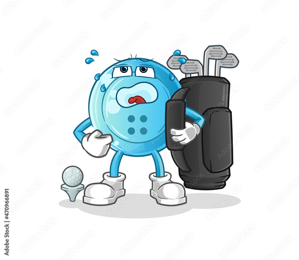 shirt button with golf equipment. cartoon mascot vector shirt button with golf equipment. cartoon mascot vector