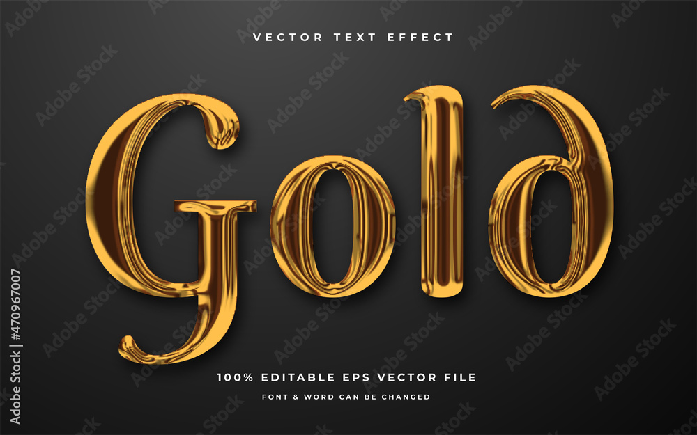 Gold editable text effect - obrazy, fototapety, plakaty 