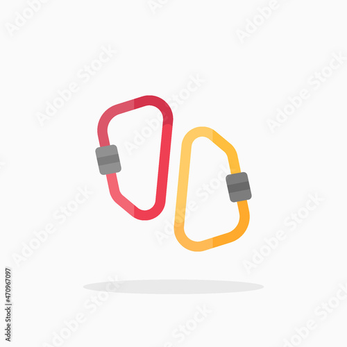 Carabiner icon. Flat Color style. Vector illustration. Enjoy this icon for your project.