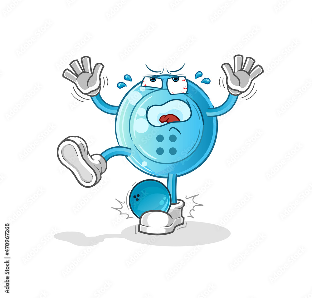shirt button hiten by bowling cartoon. cartoon mascot vector shirt button hiten by bowling cartoon. cartoon mascot vector