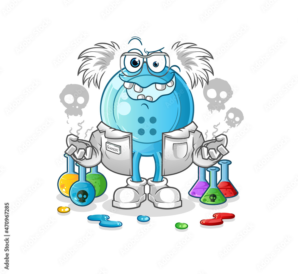 shirt button mad scientist illustration. character vector shirt button mad scientist illustration. character vector