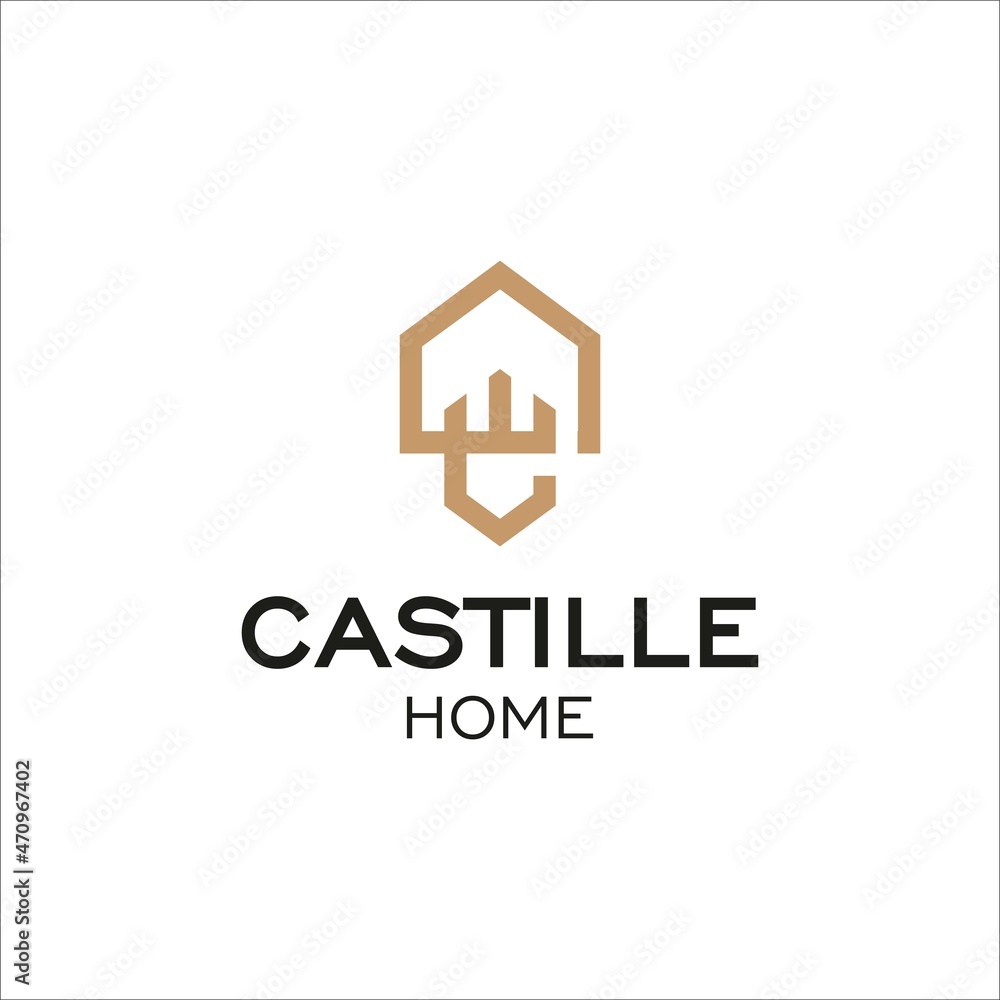 Castle Home logo design. Letter C. Home. Castle. Real estate. Castle Home logo design. Letter C. Home. Castle. Real estate.