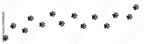Paw print icon. dog footprint, animal tracks on a white isolated background.