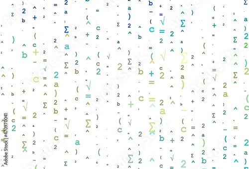 Light Blue, Yellow vector pattern with arithmetic signs.