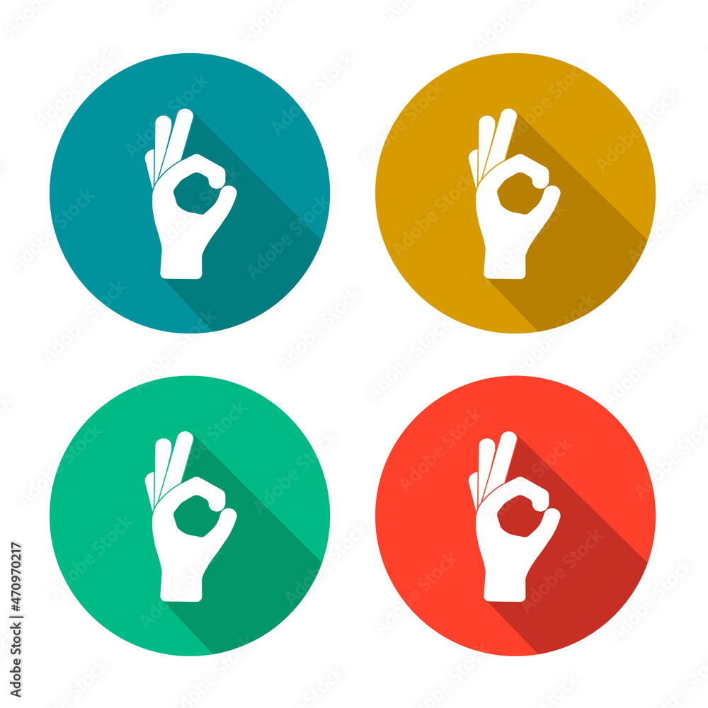 Perfect Sign Icon Colourful Set Circle Flat Graphic Design Perfect Sign Icon Colourful Set Circle Flat Graphic Design