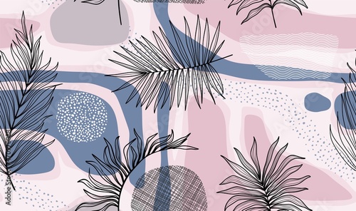 Abstract leaf seamless pattern