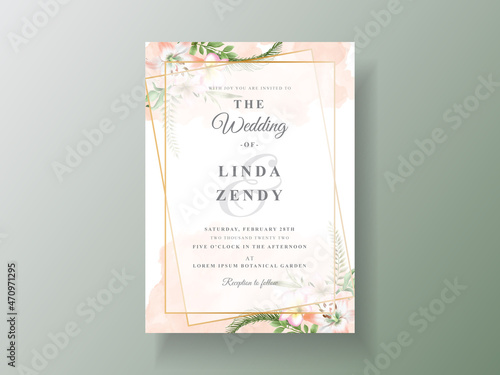 Floral tropical wedding invitation cards