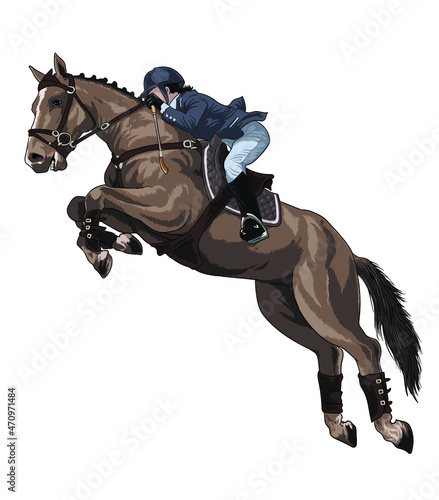 Drawing equestrian sports , sport collection, art.illustration, vector