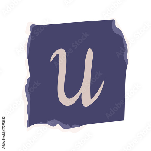 ransom paper with letter U