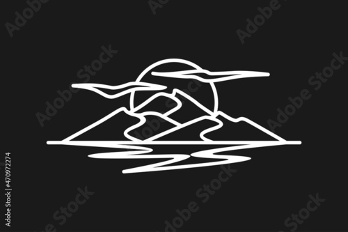 Hawaii Island / Mountain and Sea logo design inspiration