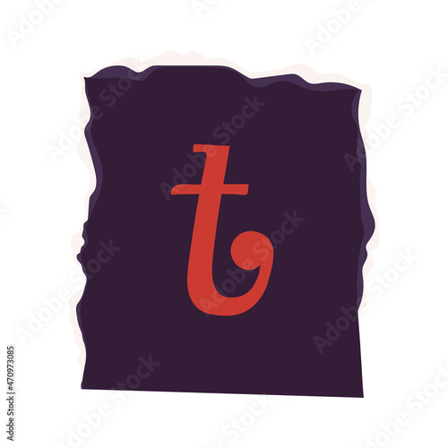 ransom paper with letter T