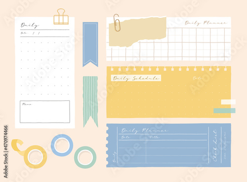 memo template. notes used in a diary or office.